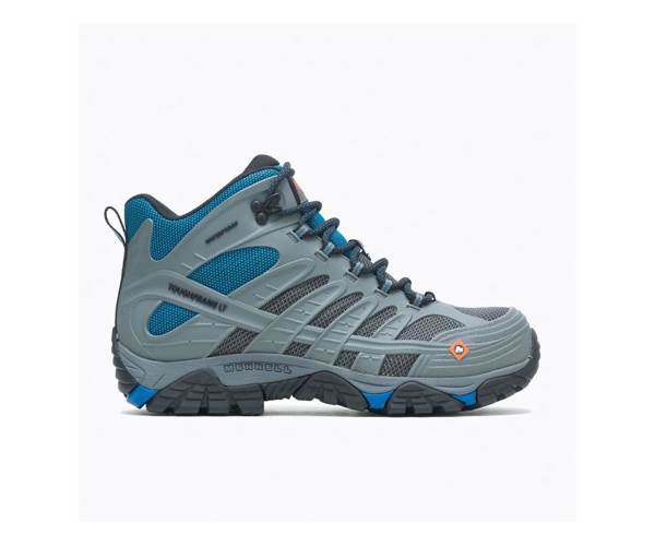 Merrell Moab Velocity Mid Vízálló Carbon Fiber Munkacipő Férfi Világos Kék Szürke Akció | Webshop HU-IK9758420