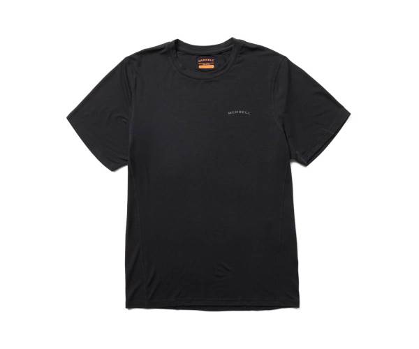 Merrell Tencel Rövid Sleeve Póló Férfi Fekete Akció | Webshop HU-UW5841793